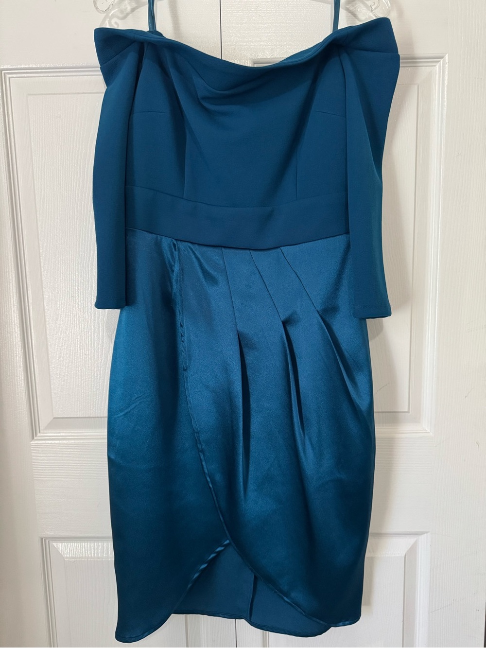 New York & Company Teal One-Shoulder Cocktail Dress